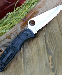 Spyderco Knives Spyderco Pacific Salt 2 C91SBK2, 3.78" H1 Steel Satin Serrated Blade, Black FRN Handle -Knifeworks Sales Store C91SBK2.1 66666.1584461093