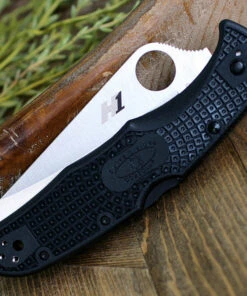 Spyderco Knives Spyderco Pacific Salt 2 C91SBK2, 3.78" H1 Steel Satin Serrated Blade, Black FRN Handle -Knifeworks Sales Store C91SBK2.3 56312.1584461093