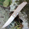 GiantMouse ACE Clyde - Natural Micarta with Brass (3" Elmax SW)