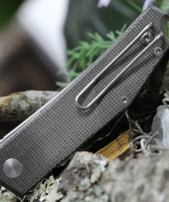 GiantMouse Giant Mouse Ace Clyde-GRN-MICARTA-BRASS, 3.0" EL MAX  Steel Stonewashed Plain Blade, Green Canvas Micarta Handle -Knifeworks Sales Store CLYGE GRN Micarta BRASS.3 65376.1619465789