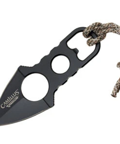 Camillus Heater Boot / Neck Knife 19238, 2" 440 Stainless Blade, Black Molded Plastic Sheath