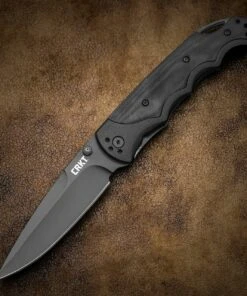 CRKT 1050K Fire Spark™, 3.875" Black 8Cr14MoV Plain Blade, Black G-10 Handle