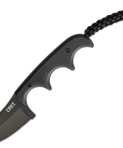 CRKT Minimalist Bowie Neck Knife 2387K, 2.12" 5Cr15MoV Black Plain Blade, Black G-10 Handle