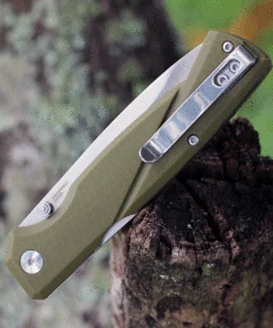 CRKT Kova 6434, 3.50" 8Cr13MoV Stainless Steel Satin Drop Point Blade, OD Green GRN Handles -Knifeworks Sales Store CR6434.2 17545.1625674800