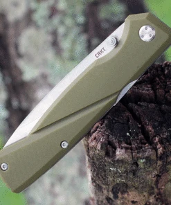 CRKT Kova 6434, 3.50" 8Cr13MoV Stainless Steel Satin Drop Point Blade, OD Green GRN Handles -Knifeworks Sales Store CR6434.3 71953.1625674800