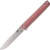 CRKT Stylus Spring Assisted Flipper K820BXP, 3.12" 12C27 Sandvik Satin Drop Point Blade, Maroon Aluminum Handle