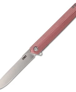 CRKT Stylus Spring Assisted Flipper K820BXP, 3.12" 12C27 Sandvik Satin Drop Point Blade, Maroon Aluminum Handle