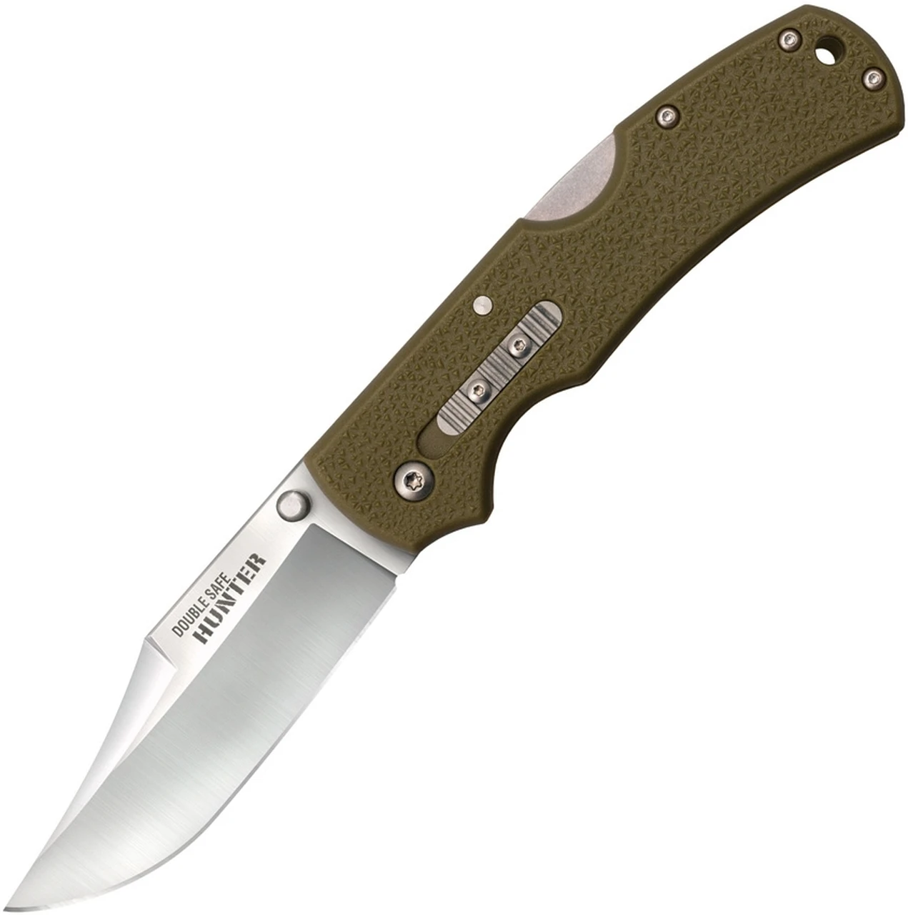 Cold Steel Double Safe Hunter CS23JC, 3.50" 8Cr13MoV Satin plain Blade, OD Green GFN Handles 1 Cold Steel Double Safe Hunter CS23JC, 3.50" 8Cr13MoV Satin plain Blade, OD Green GFN Handles