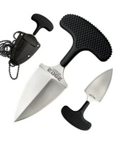 Cold Steel Urban Edge Push Dagger 43XL, 2.5" AUS 8A Stainless Steel Plain Blade, Black Kray-Ex Handle, Black Secure-Ex Neck Sheath
