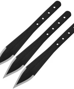 Condor Dismissal Throwing Knife Set of 3 , 7" Overall 1075HC Black Coated, Black Nylon Sheath
