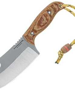 Condor Primal Cleaver 20114HC, 4.09" 1095 Blasted Satin Plain Blade, Brown Micarta Handles