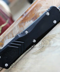 CobraTec Black FS-X OTF Knife CTKLBLKFS-XLTS, 3.75" D2 Steel Tanto Serrated Blade, Black Aluminum Handle -Knifeworks Sales Store CTKBLKFSX.1 45757.1583334515