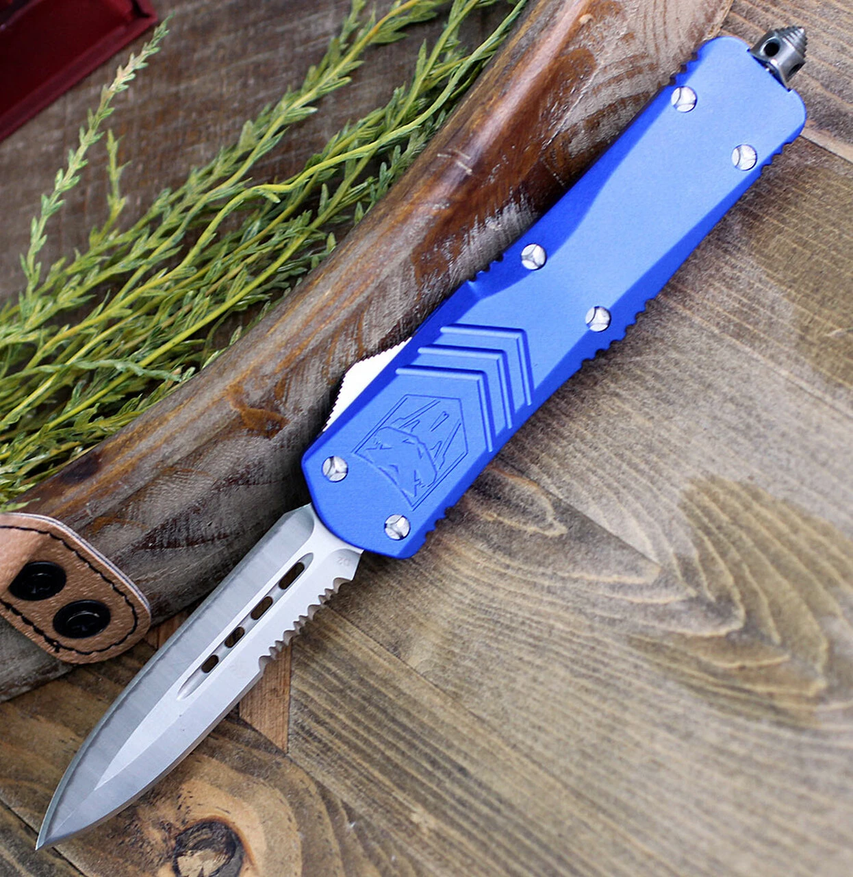 CobraTec Blue FS-X OTF Knife CTKLBLUFS-XLDAG1SS, 3.75" D2 Steel Dagger Serrated Blade, Blue Aluminum Handle 1 CobraTec Blue FS-X OTF Knife CTKLBLUFS-XLDAG1SS, 3.75" D2 Steel Dagger Serrated Blade, Blue Aluminum Handle