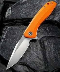 CIVIVI Knives CIVIVI Baklash C801G, 3.5” 9Cr18MoV Satin Drop Point Plain Blade, Orange G-10 Handles