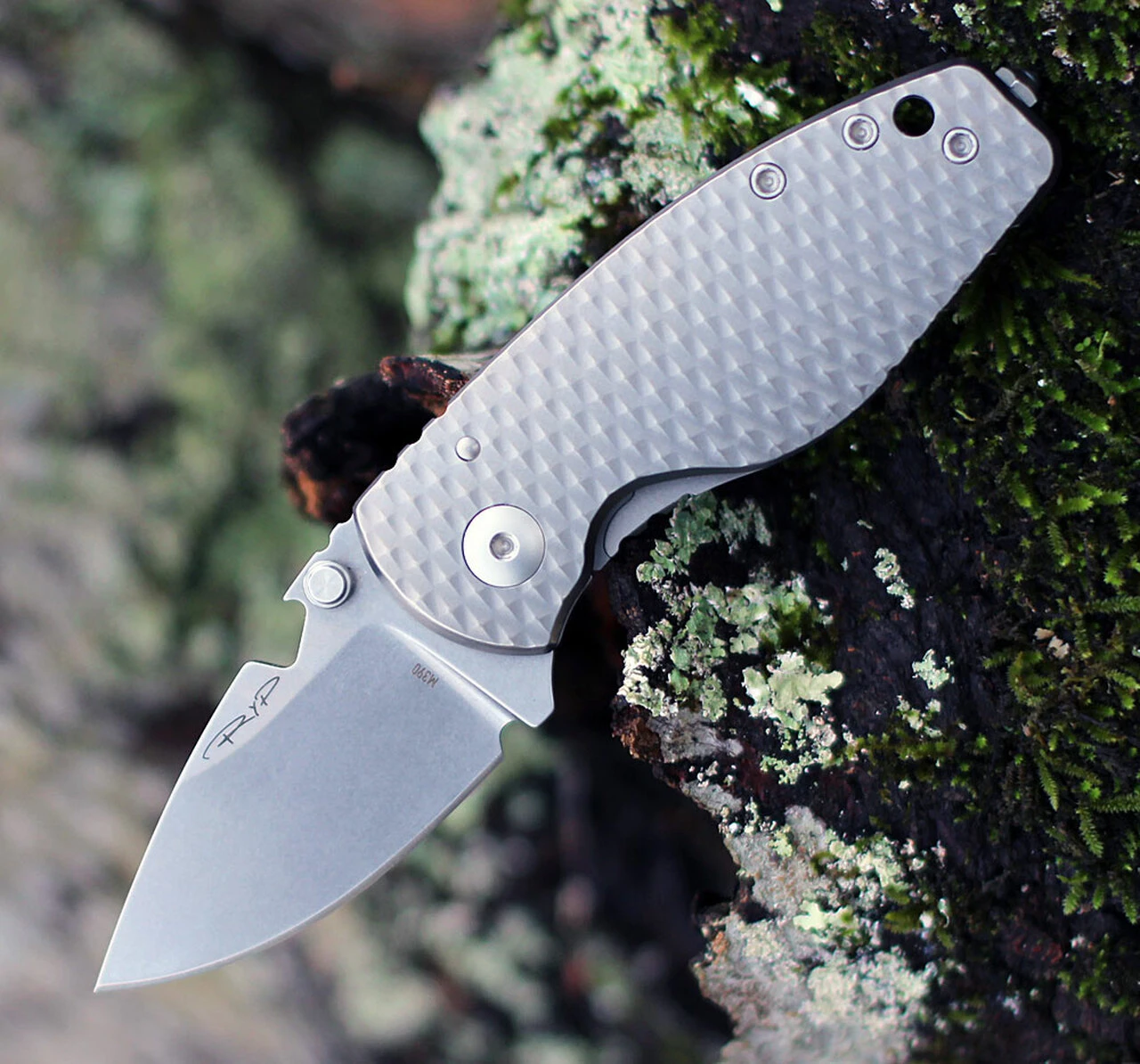 DPx Gear H.E.A.T/F 3D Ti Decade DPHTF010, 2.24" Stonewash M390 Blade, 3D Titanium Handle 1 DPx Gear H.E.A.T/F 3D Ti Decade DPHTF010, 2.24" Stonewash M390 Blade, 3D Titanium Handle