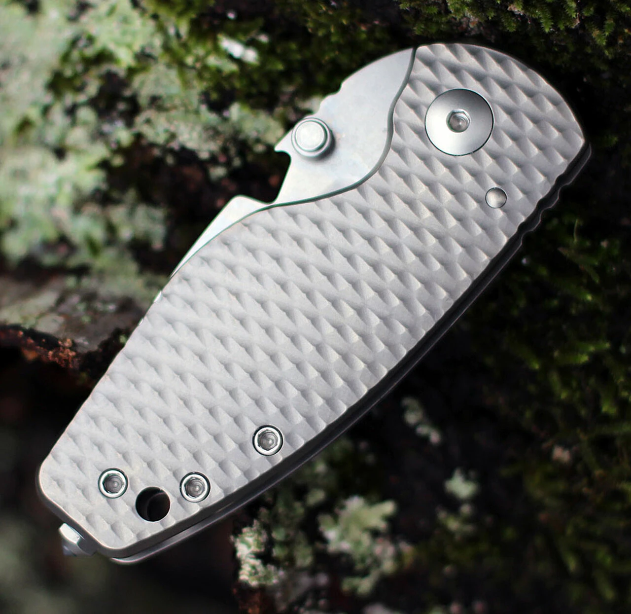 DPx Gear H.E.A.T/F 3D Ti Decade DPHTF010, 2.24" Stonewash M390 Blade, 3D Titanium Handle 4 DPx Gear H.E.A.T/F 3D Ti Decade DPHTF010, 2.24" Stonewash M390 Blade, 3D Titanium Handle - Image 4