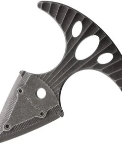 DPx Gear HIT Dagger Ti - Assault Sandblasted DPHTX008, 3-1/8" Overall M390 Matte Black PVD Coated Push Dagger / Neck Knife, Black Leather Sheath and Adjustable Lanyard