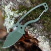 DPx Gear Heat Hiker 1095 DPHTX025, 2.4" 1095 OD Green Powder Coated Fixed Blade w/Aluminum Carabiner, Black Molded Sheath