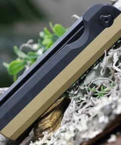 Arcform Darcform Slimfoot Folding - Blk Ti / Brass (3.5" M390 Blk Sheepsfoot) ARC-094 -Knifeworks Sales Store Darcform Slimfoot Brass.3 64373.1621363928