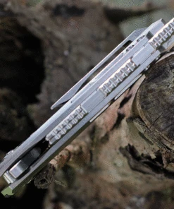 EOS - Elite Outfitting Solutions EOS Mini Nautilus EOS084, 3.25" CPM S30V Stonewashed Cleaver, Titanium Handle w/ Carbon Fiber Inlay -Knifeworks Sales Store EOS084.1 85226.1626893310