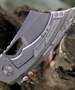 EOS - Elite Outfitting Solutions EOS Mini Nautilus EOS084, 3.25" CPM S30V Stonewashed Cleaver, Titanium Handle w/ Carbon Fiber Inlay -Knifeworks Sales Store EOS084.3 75132.1626893310