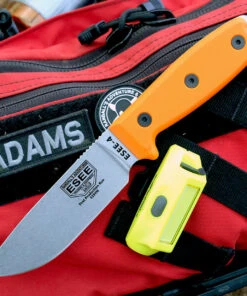 ESEE Knives ESEE-4P35V-OR, 4.5" S35VN Plain Blade, Orange G-10 Handle, Black Sheath