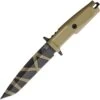 Extrema Ratio Col Moschin Fixed Blade EX0125DW, 6.3" N690 Desert Warfare Plain Blade, Tan Forprene Handle