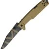 Extrema Ratio MPC Folding Knife EX136MPC, 4.5" N690 Desert Warfare Serrated Blade, Tan Aluminum Handle