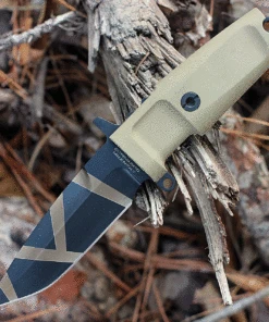 Extrema Ratio Col Moschin Compact Knife, 4.3" N690 Desert Warfare Plain Blade, Tan Forprene Handle