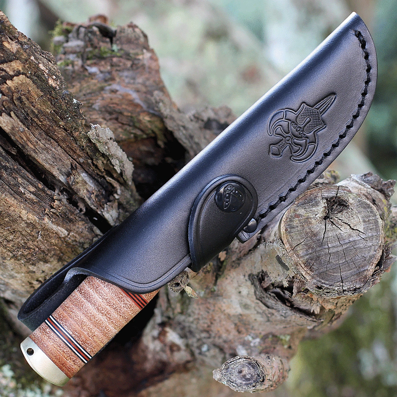 Fallkniven Idun Northern Lights - Stacked Leather (Cowry x Damascus) NL5cxL 3 Fallkniven Idun Northern Lights - Stacked Leather (Cowry x Damascus) NL5cxL - Image 3