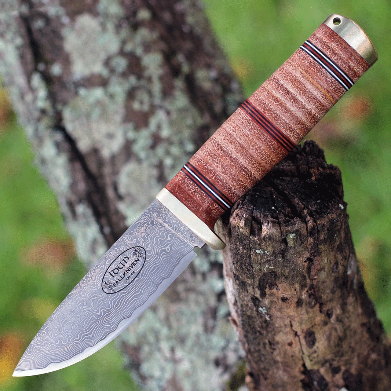 Fallkniven Idun Northern Lights - Stacked Leather (Cowry x Damascus) NL5cxL 1 Fallkniven Idun Northern Lights - Stacked Leather (Cowry x Damascus) NL5cxL