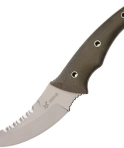 Fox Knives USA Fox Knives Recon Fixed Blade Knife FX-512 OD, 4.75" N690Co Bead Blast Plain Blade, Green Micarta Handle