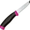 Mora Knives Magenta Companion Fixed Blade, SS Blade, Rubber Handle