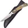 Hen & Rooster Fixed Blade, 3" Satin Stainless Blade, Rams and Ox Horn Handle