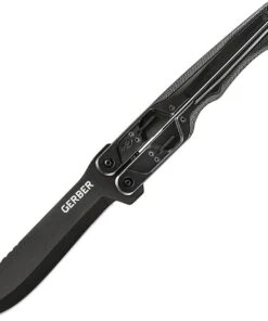 Gerber DoubleDown Folding Machete, 31-3001530N, 6.75" 420HC Black Recurve Blade, Black Handles