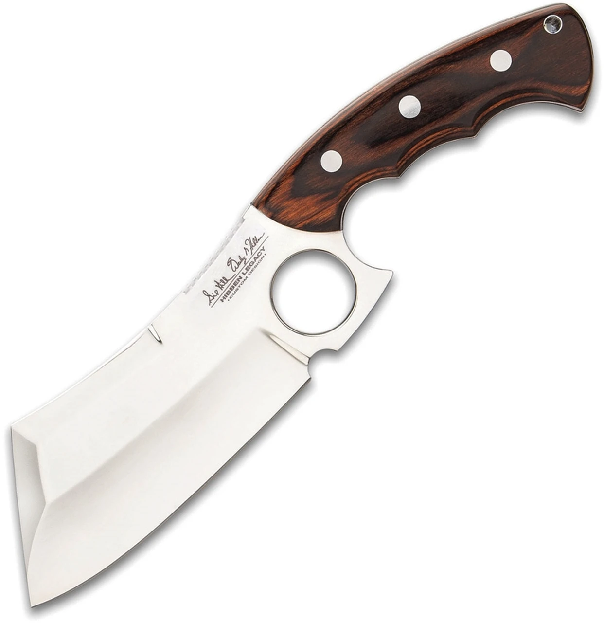 Gil Hibben Hibben Legacy Cleaver Bloodwood Version GH5085, 5.88" 5Cr15MoV Polished Cleaver Fixed Blade, Red Finger Grooved Pakkawood Handle 1 Gil Hibben Hibben Legacy Cleaver Bloodwood Version GH5085, 5.88" 5Cr15MoV Polished Cleaver Fixed Blade, Red Finger Grooved Pakkawood Handle