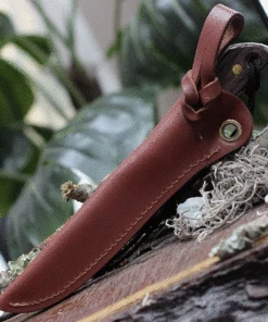 Grohmann Knives #3 Boat Knife R3S, 4" Satin Stainless Steel Fixed Blade, Rosewood Handle w/Brown Leather Sheath -Knifeworks Sales Store GR3.3 44683.1619031560