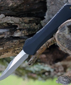 Heretic Knives Heretic Manticore S OTF Auto - Black Alum. (2.62" Elmax Bowie Battleworn) HO22B-5A