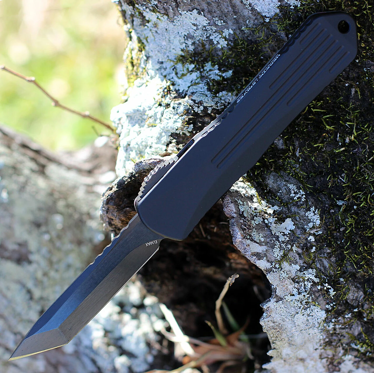 Heretic Knives Heretic Manticore E OTF Automatic - Awesome 80's CF / Blk Alum (3.2" Tanto DLC SW) H027-6A-CF80's 2 Heretic Knives Heretic Manticore E OTF Automatic - Awesome 80's CF / Blk Alum (3.2" Tanto DLC SW) H027-6A-CF80's - Image 2