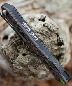 Heretic Knives Heretic Manticore X OTF Automatic - Awesome 80's CF / Blk Alum (3.7" Blk DLC Bowie) H030B-6A-CF80's -Knifeworks Sales Store H030B 6A CF80s.2 54148.1643064363