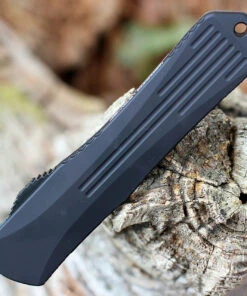 Heretic Knives Heretic Manticore X OTF Automatic - Awesome 80's CF / Blk Alum (3.7" Blk DLC Bowie) H030B-6A-CF80's -Knifeworks Sales Store H030B 6A CF80s.3 80705.1643064363