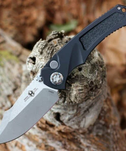 Heretic Knives Heretic Pariah Battleworn Automatic - Blk Alum. (3.77" Elmax Satin) H048-5A