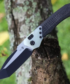 Heretic Knives Heretic Wraith V.2 Auto -Carbon Fiber and Jade (3.62" Elmax Battleworn Tanto) H100-8A-JADE