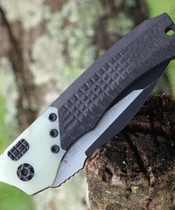 Heretic Knives Heretic Wraith V.2 Auto -Carbon Fiber and Jade (3.62" Elmax Battleworn Tanto) H100-8A-JADE -Knifeworks Sales Store H100 8A JADE.3 40809.1626804191