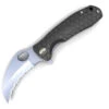 Honey Badger Knives Medium Claw Flipper HB1131 , 3.0" 8Cr13Mov Claw Serrated Blade, Black FRN Handle