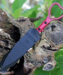 Halfbreed Blades Tuhon Raptor Bundle CCK-03B, 3.94" Black Bohler K110 Black Teflon Blade, Black Contoured G-10 Handles w/ Red Trainer -Knifeworks Sales Store HBBCCK03B.2 78517.1625854607