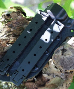 Halfbreed Blades Large Bush Knife LBK-01, 5.7" K110 D2 Teflon Coated Plain Fixed Blade, Black G-10 Handle with Molded Kydex Sheath -Knifeworks Sales Store HBBLBK01 sheath 92366.1623788842