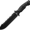 Halfbreed Blades Large Survival LSK-01, 6.89" K110 Spear Point Blade, Black G-10 Handle