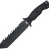 Halfbreed Blades Large Survival Knife LSK-02, 6.89" K110 D2 Teflon Coated Tanto Blade, Black G-10 Handle