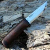 Helle Gro Fixed Blade - Birch Wood (3.5" Sandvik 12C27 Satin) Leather Sheath